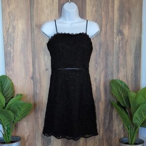Willow + Root Black Lace Sleeveless Fitted Mini Dress S             C521